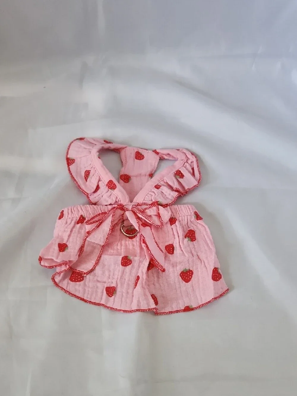 Source Unknown Pink Strawberry-Print Dog Dress with Bow